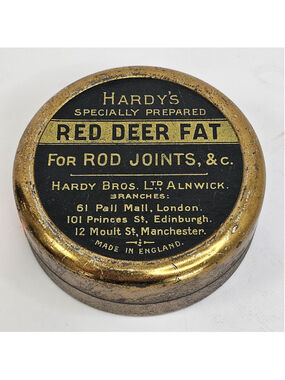 Hardy’s Red Deer Fat Tin Hardy Bros Alnwick England Rod Joints Fishing Collector